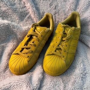 Adidas Originals Superstar Mono Suede Casual Sneakers US size 5.5 Yellow Shoes